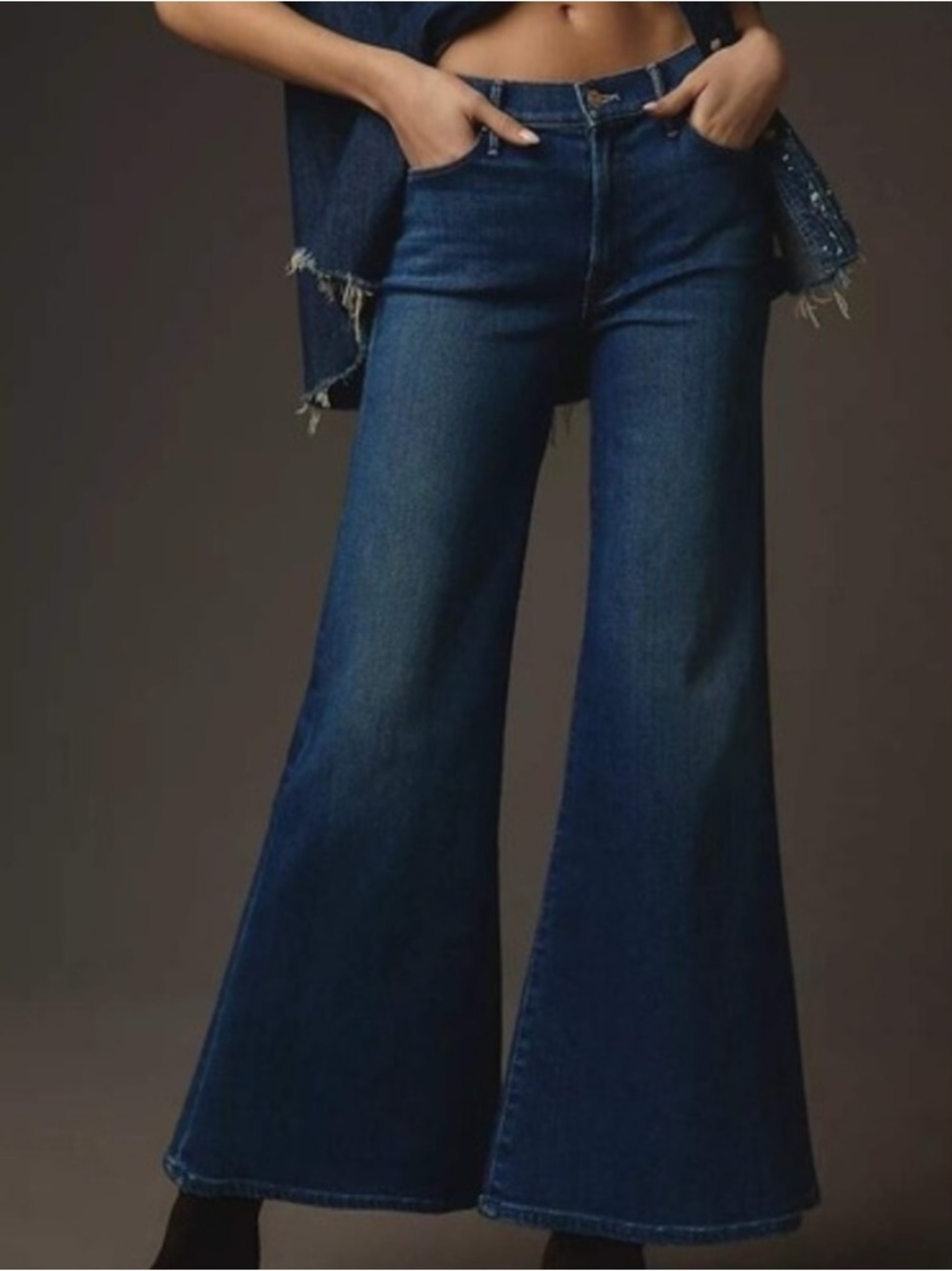 Mother Denim The Twister Ankle Jean Wide Leg Across The Finnish Line Wash 26